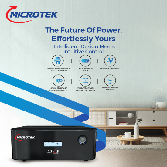 Microtek UPS LUXE SW 1900 (1650VA/24V) Pure Sine Wave Inverter for Home & Office
